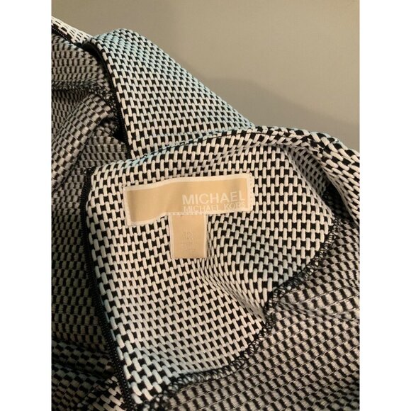 Michael Kors Navy Blue & White Patterned Fit & Flare Dress, Size 12 - Picture 7 of 7
